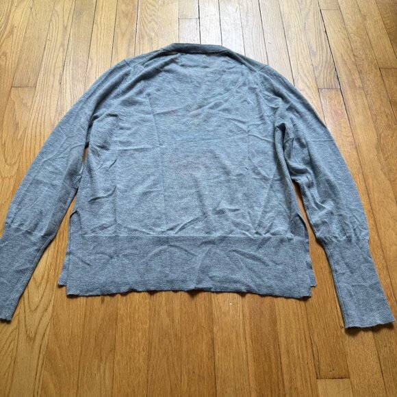Zadig & Voltaire Size L Gray Liruius Peace Sign Rainbow Graphic Cashmere Sweater - Picture 11 of 14